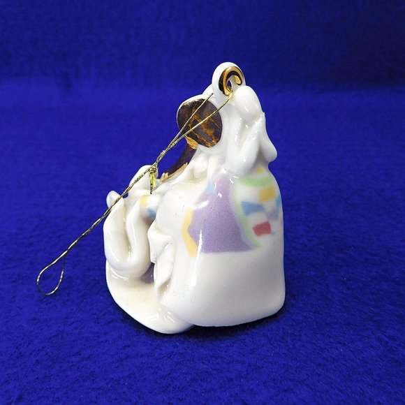 Small Hand Crafted Angel Ornament Folded Ceramic Signed - Picture 1 of 7